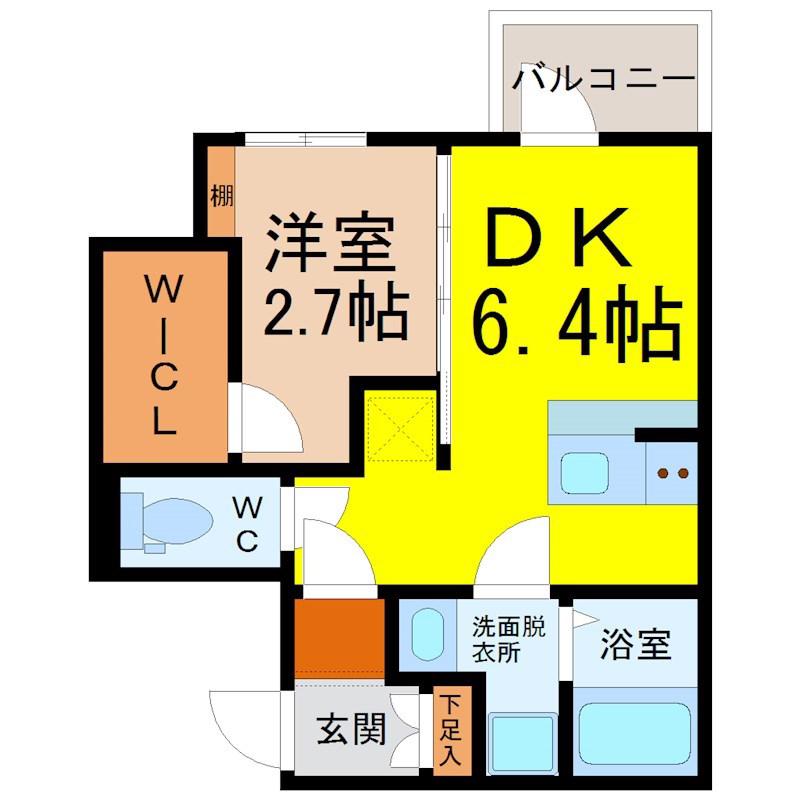 エスリードレジデンス東別院マークス(1DK/10階)の間取り写真