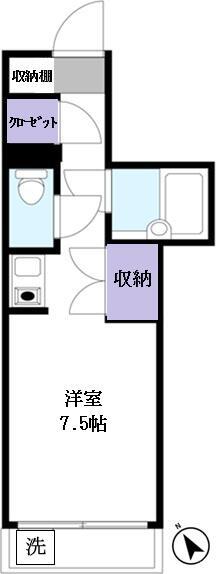 エクセレントコート東六郷(ワンルーム/3階)の間取り写真