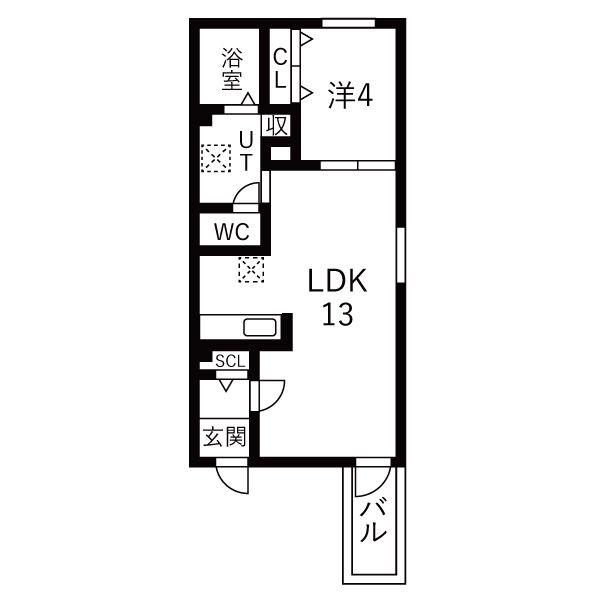 DEVELD荒子(1LDK/3階)の間取り写真