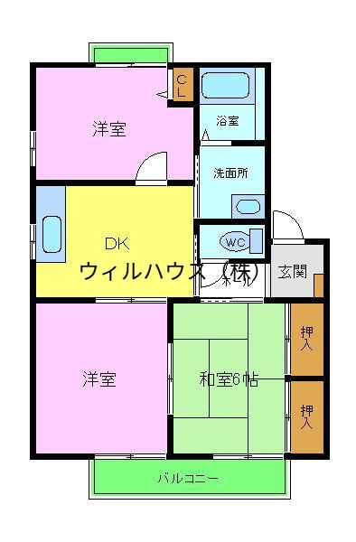 カサベラ東羽衣(3DK/2階)の間取り写真