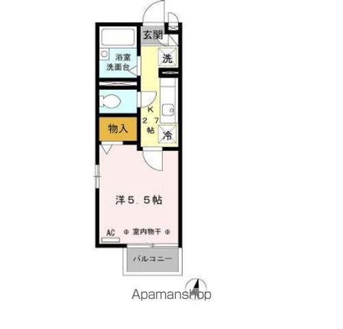 クレスト西戸部(1K/2階)の間取り写真