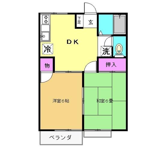 アサヒハイツ(2DK/1階)の間取り写真