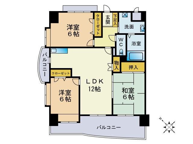 グリーンフォレスト(3LDK/1階)の間取り写真