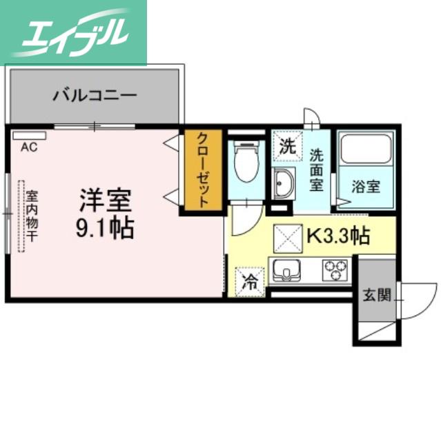 リッツレジデンスB棟(1K/1階)の間取り写真