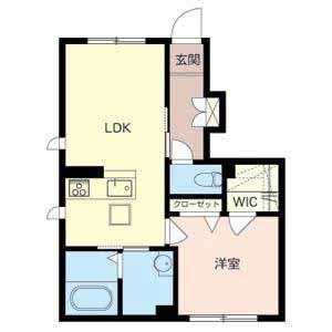 グリーンベル宝ヶ池(1LDK/1階)の間取り写真