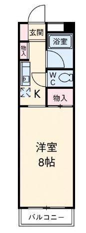 レルムアカシヤ(1K/2階)の間取り写真