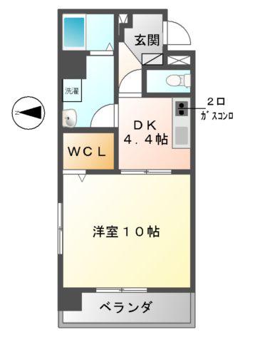 サンステージ泉(1K/10階)の間取り写真