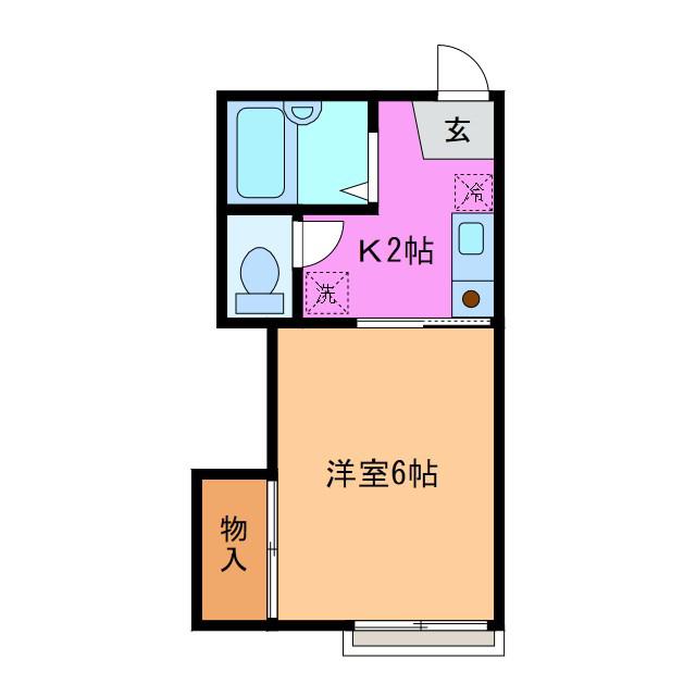 第一コーポ渡部A棟(1K/2階)の間取り写真
