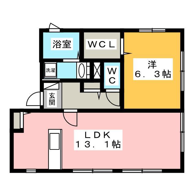 エスペランサときわ(1LDK/1階)の間取り写真