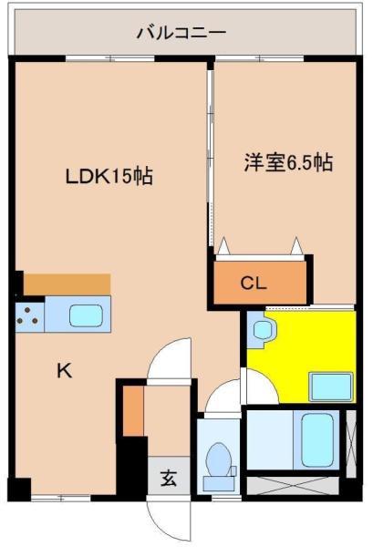 丸吉ビル(1LDK/2階)の間取り写真