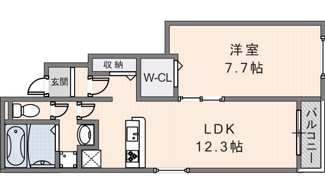 レジデンシア(1LDK/1階)の間取り写真