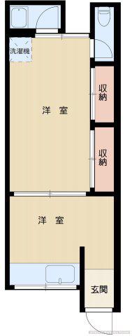 波多野荘(1DK/1階)の間取り写真