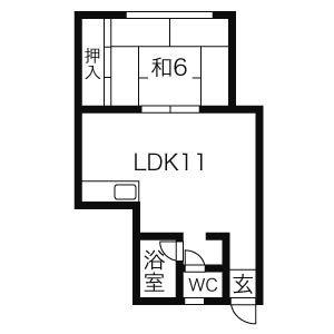 プチパークハイツ(1LDK/2階)の間取り写真