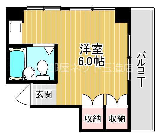 クレスタ国分(ワンルーム/4階)の間取り写真