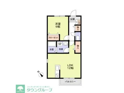 シャルル登戸(1LDK/3階)の間取り写真