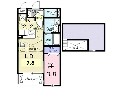 リッジライン東(1LDK/2階)の間取り写真