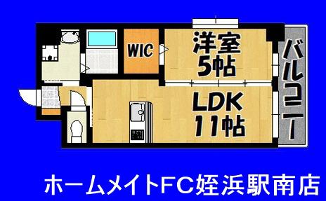 ヴァーグ ポルト グラン(1LDK/8階)の間取り写真