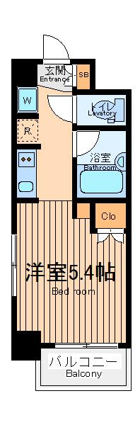 レジディア川崎(ワンルーム/6階)の間取り写真