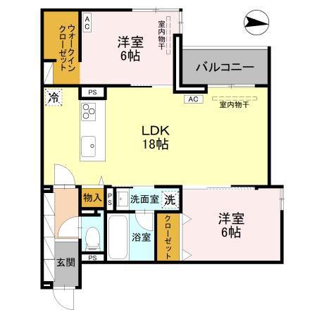 アルカサル(2LDK/3階)の間取り写真