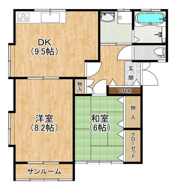 エクセル331(2DK/1階)の間取り写真