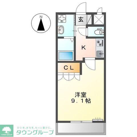 アイディール(1K/2階)の間取り写真