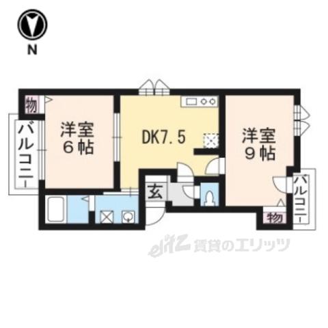 ヴィーノ ドルチェ(2DK/2階)の間取り写真