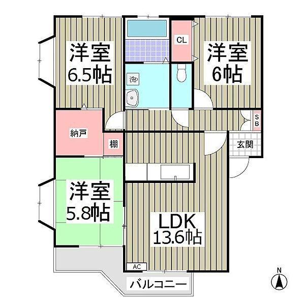 セトル・マルシェ A(3LDK/2階)の間取り写真