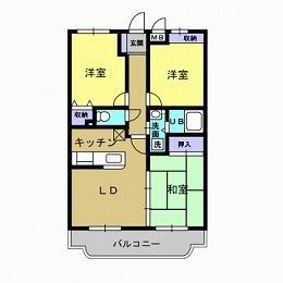 ハイツ・アムール(3LDK/3階)の間取り写真