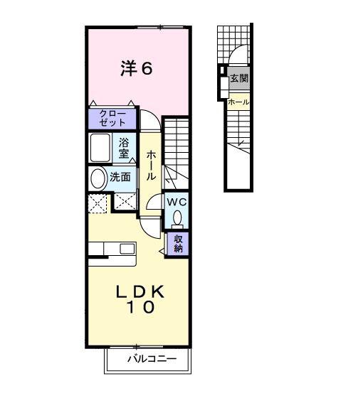 ルミナス コート A(1LDK/2階)の間取り写真