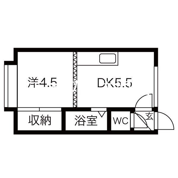  ホワイトパレスキタダI (1DK/3階)の間取り写真