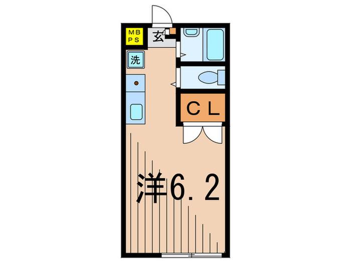 メディコK(ワンルーム/1階)の間取り写真