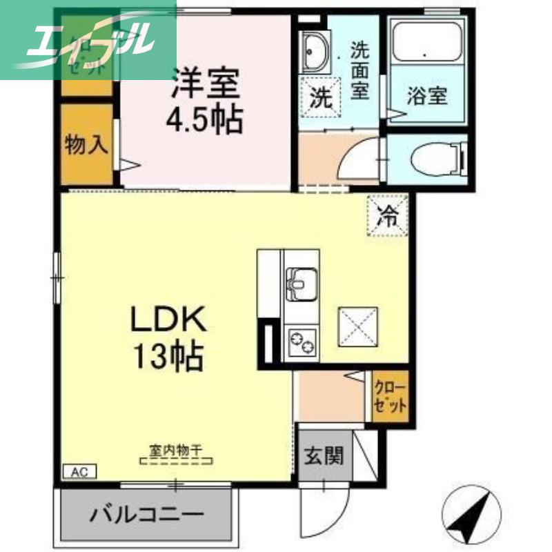 エトワール(1LDK/1階)の間取り写真