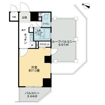 OLIO九段下(1K/12階)の間取り写真