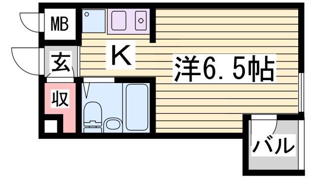 ダイドーメゾン神戸(ワンルーム/3階)の間取り写真