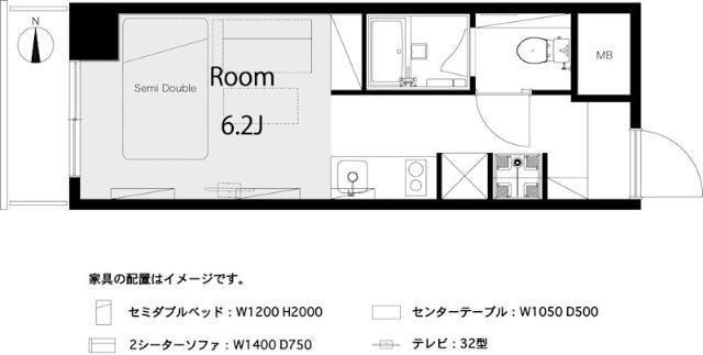 朝日プラザ北新宿(ワンルーム/2階)の間取り写真