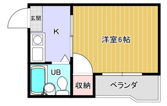 山本Yビル(1K/3階)の間取り写真