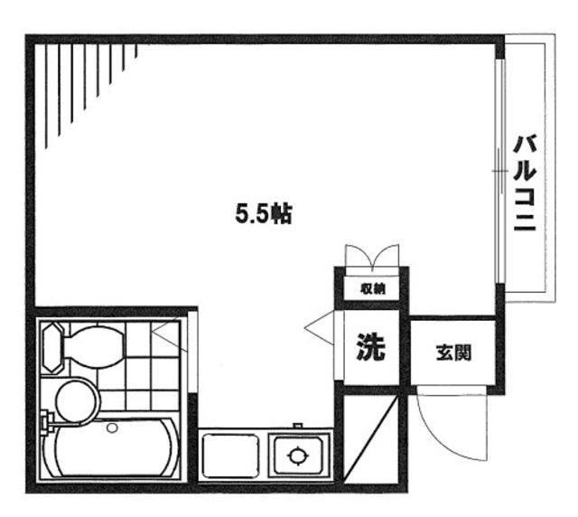 オークヒル浜田山(ワンルーム/2階)の間取り写真