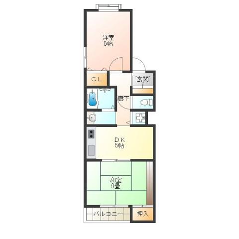 マンションリヴィエラ(2DK/3階)の間取り写真