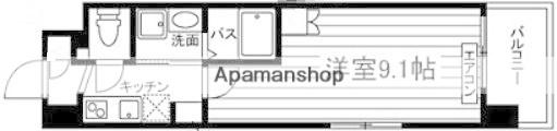 UNITWINTOWERETERNITY(1K/2階)の間取り写真