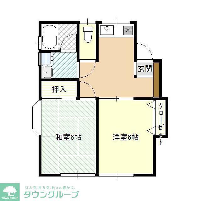 IBIS HAITUBアイビスハイツ(2DK/1階)の間取り写真