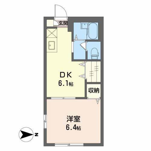 サンモールMAI C(1DK/1階)の間取り写真