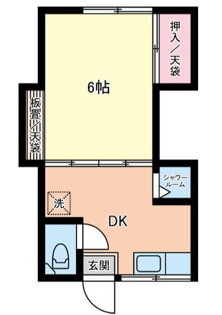 やまみ荘(1DK/2階)の間取り写真