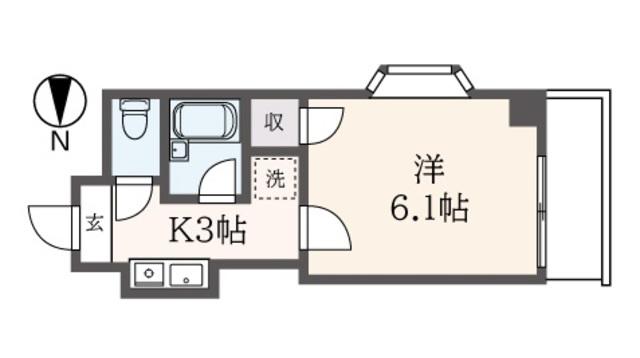 ヴィラベルデK&Y(1K/2階)の間取り写真