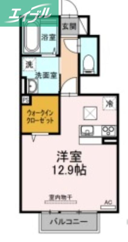 エパル三門(ワンルーム/1階)の間取り写真