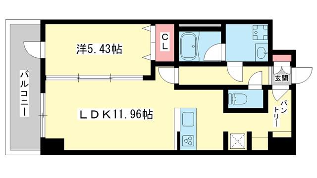 SAIDAIJI TERRACE(1LDK/5階)の間取り写真