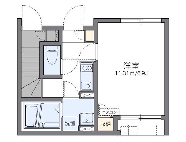 レオネクストエクセル小川弐番館(1K/1階)の間取り写真