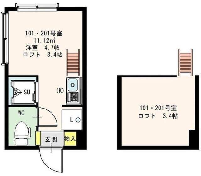 STAGE南阿佐ヶ谷(ワンルーム/1階)の間取り写真