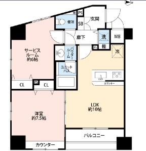 プレサンス本駒込アカデミア(2LDK/14階)の間取り写真