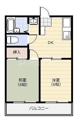エクセル宮原(2DK/1階)の間取り写真