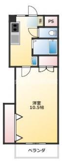 第8年見マンション(1K/5階)の間取り写真